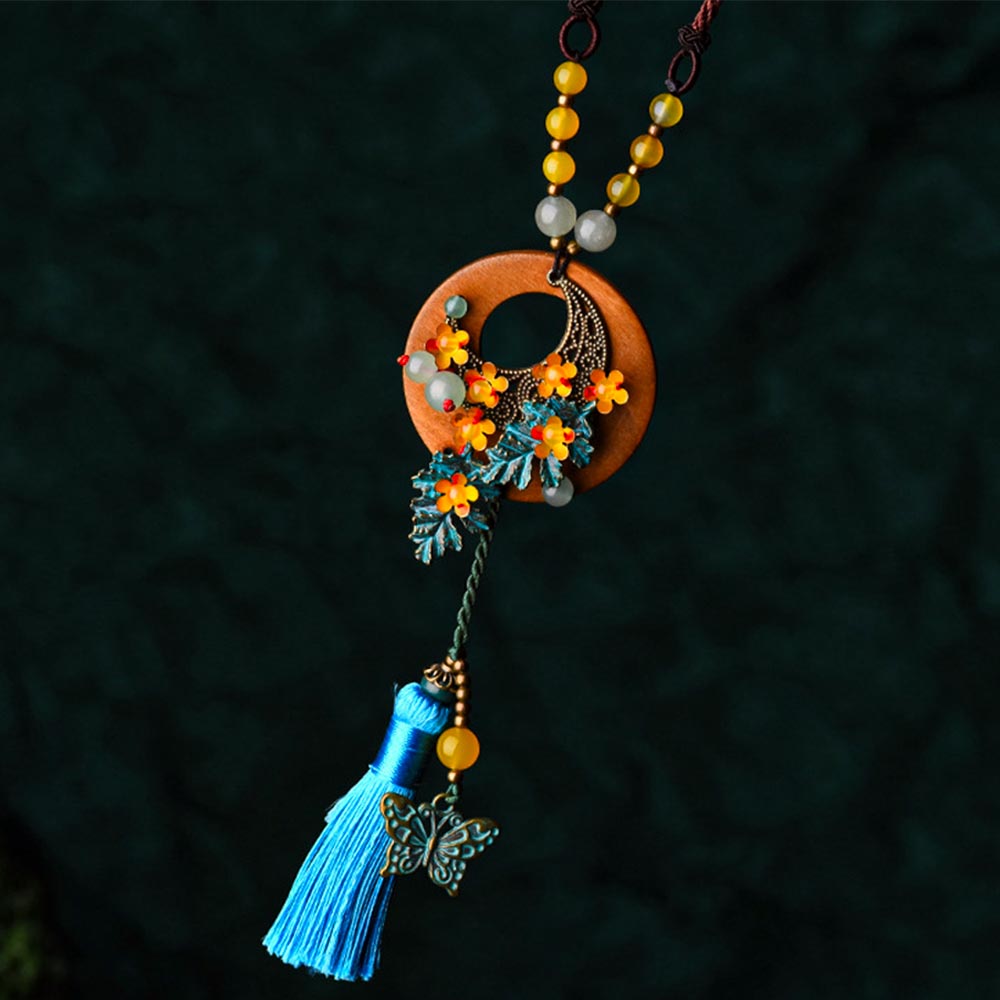 Ethnic Style Agate Tassel Necklace