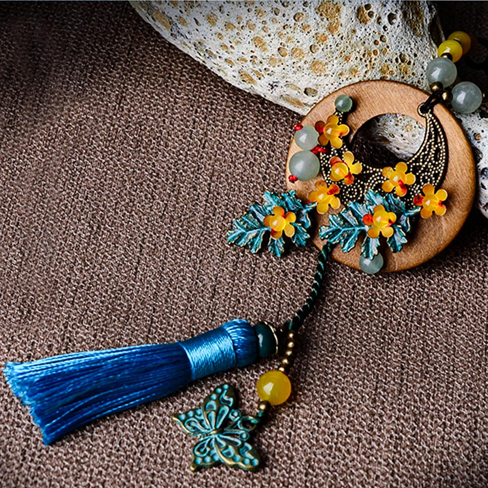 Ethnic Style Agate Tassel Necklace