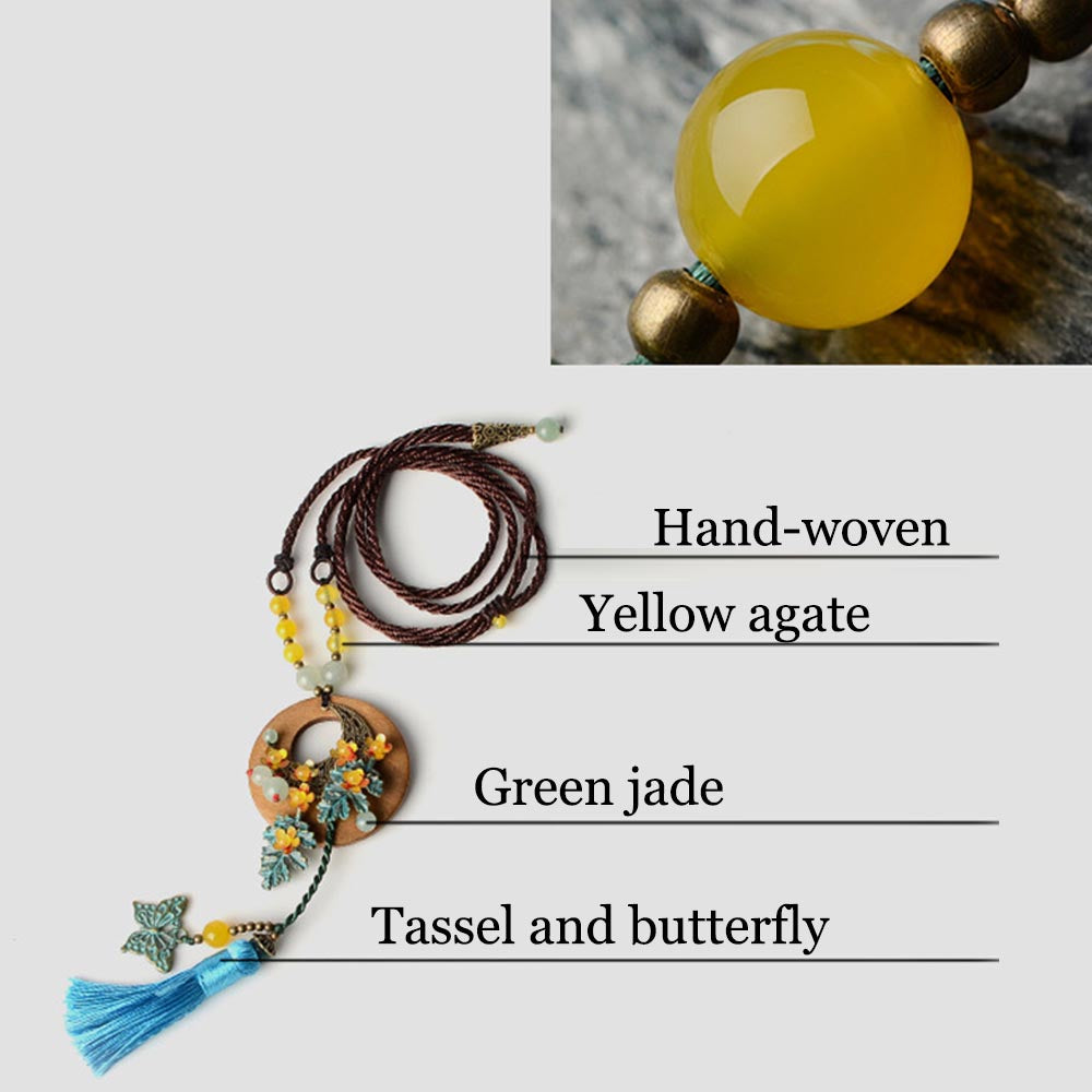 Ethnic Style Agate Tassel Necklace