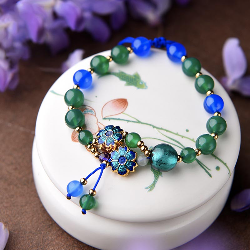 Woven Turquoise Agate Bracelet