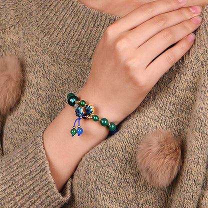 Pulsera de agata turquesa tejida