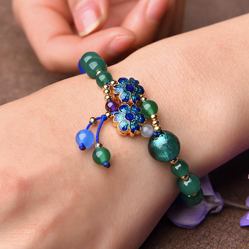 Woven Turquoise Agate Bracelet