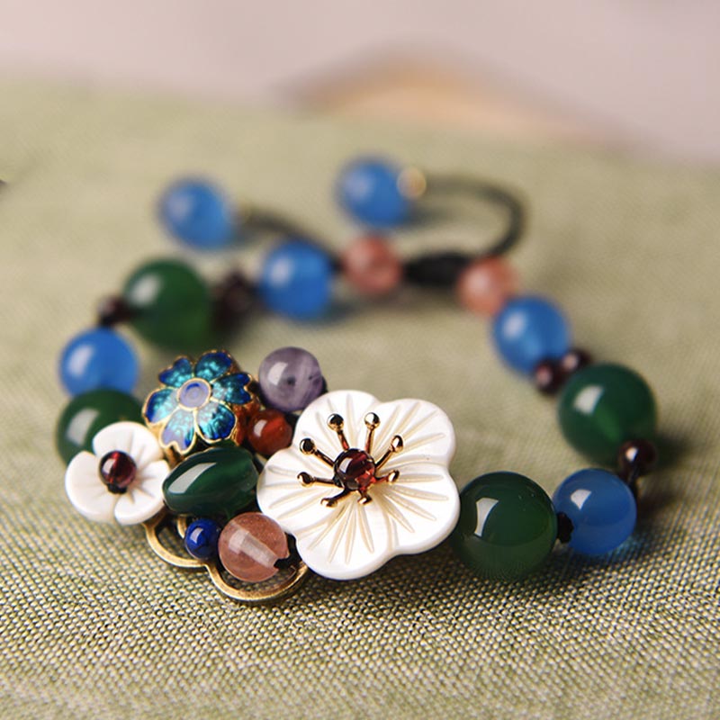 Woven Turquoise Flower Bracelet