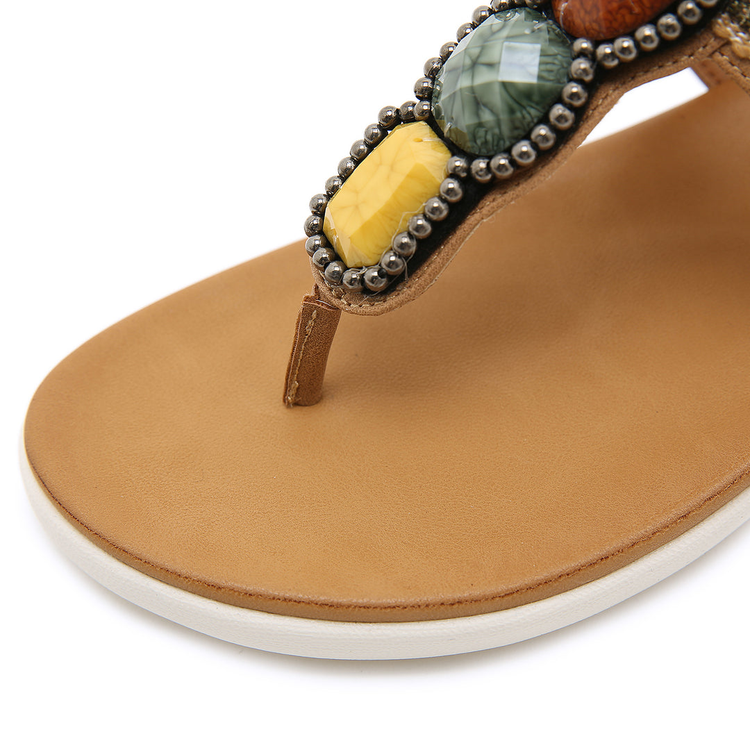 Bohemian Bead Woven Flat Sandals