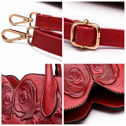 Retro Embossed Handbag Chinese Style Large Capacity Crossbody Bag