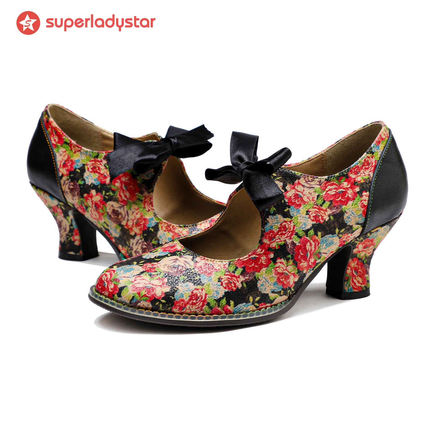 Hand-Painted Floral Laces Elegant Pumps