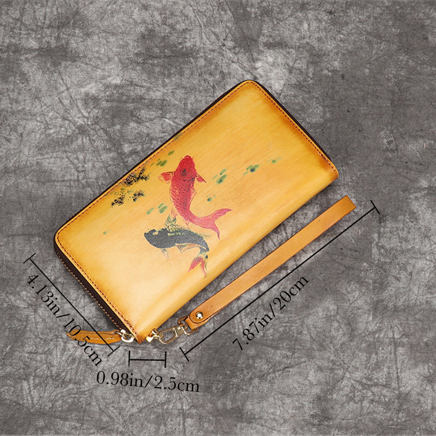 Retro Hand-painting Handmade Fish Pattern Wallet