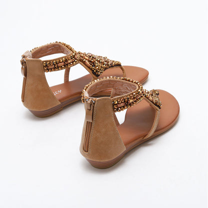 Bohemian Urlaub Perle Flat Sandalen