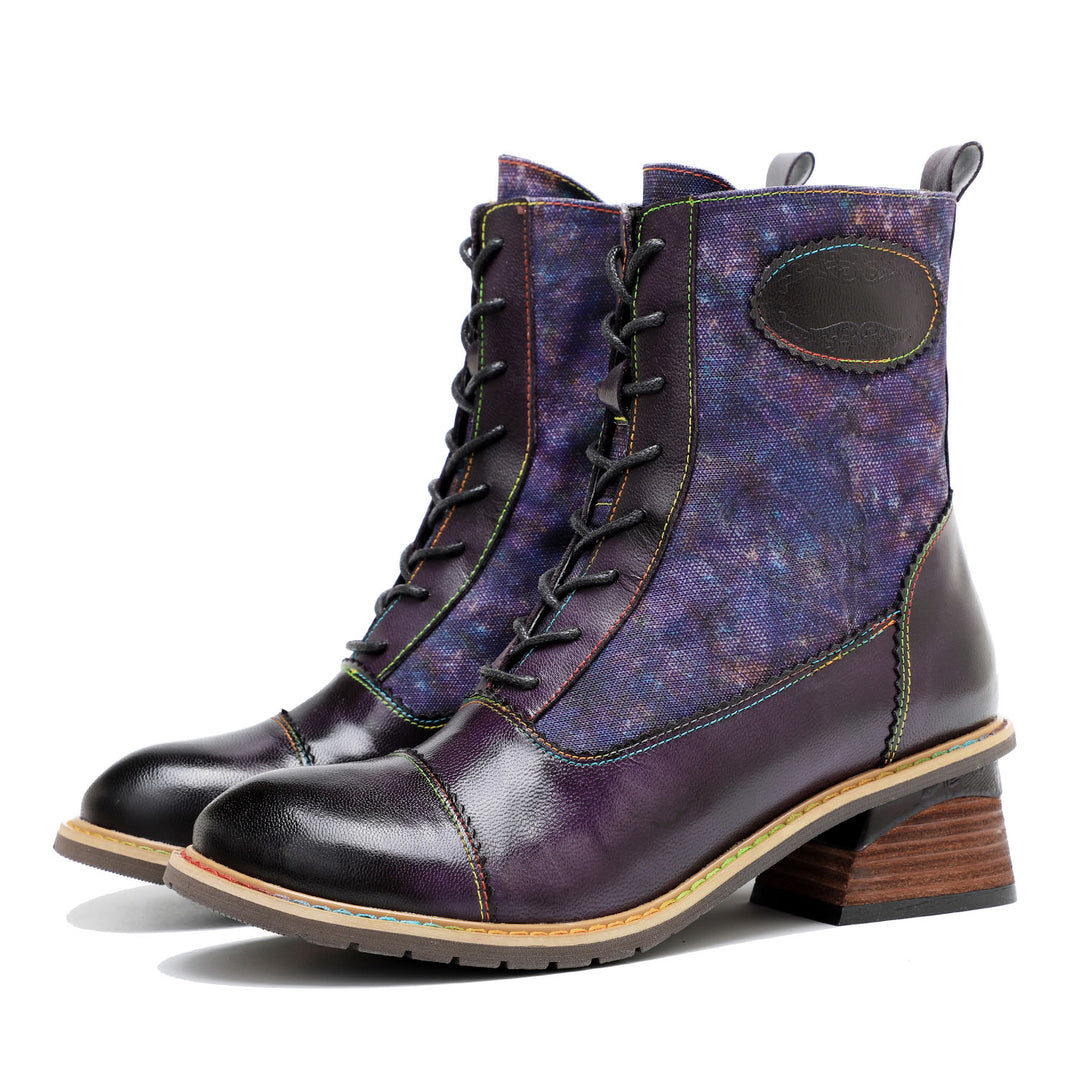 Retro Painted Comfy Ankle Boots
