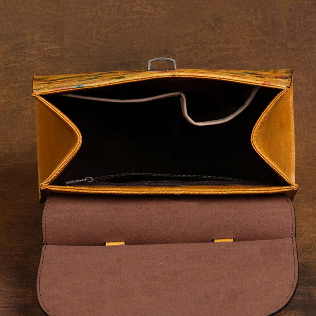 Retro Handmade Embossed Leather Backpack