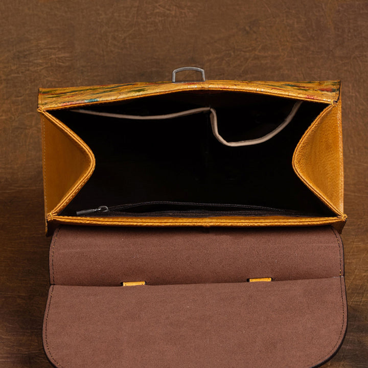 Retro Handmade Embossed Leather Backpack
