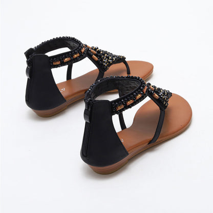 Bohemian Vacation Bead Flat Sandals