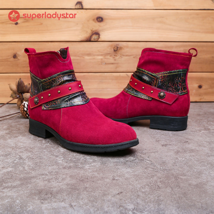 Cozy Genuine Leather Flat Boots