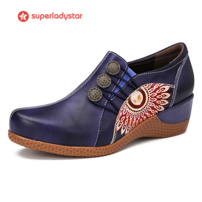 French-Inspired Hand-Painted Leather Shoes