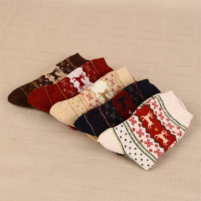 Wool Soft Christmas Deer Socks