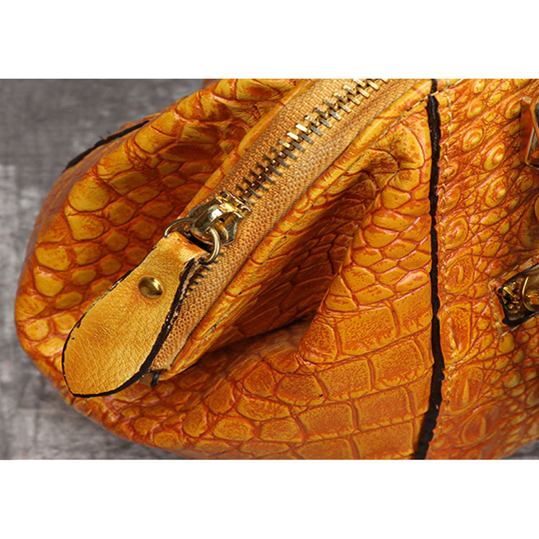 Vintage Leather Fashion Crocodile Pattern Shell Bag