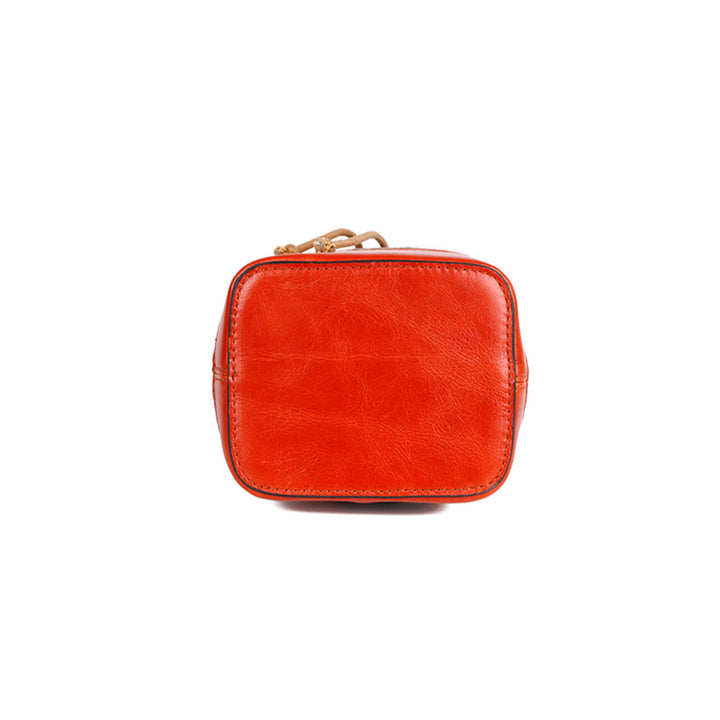 Retro Casual Simple Leather Colorful Bucket Bag