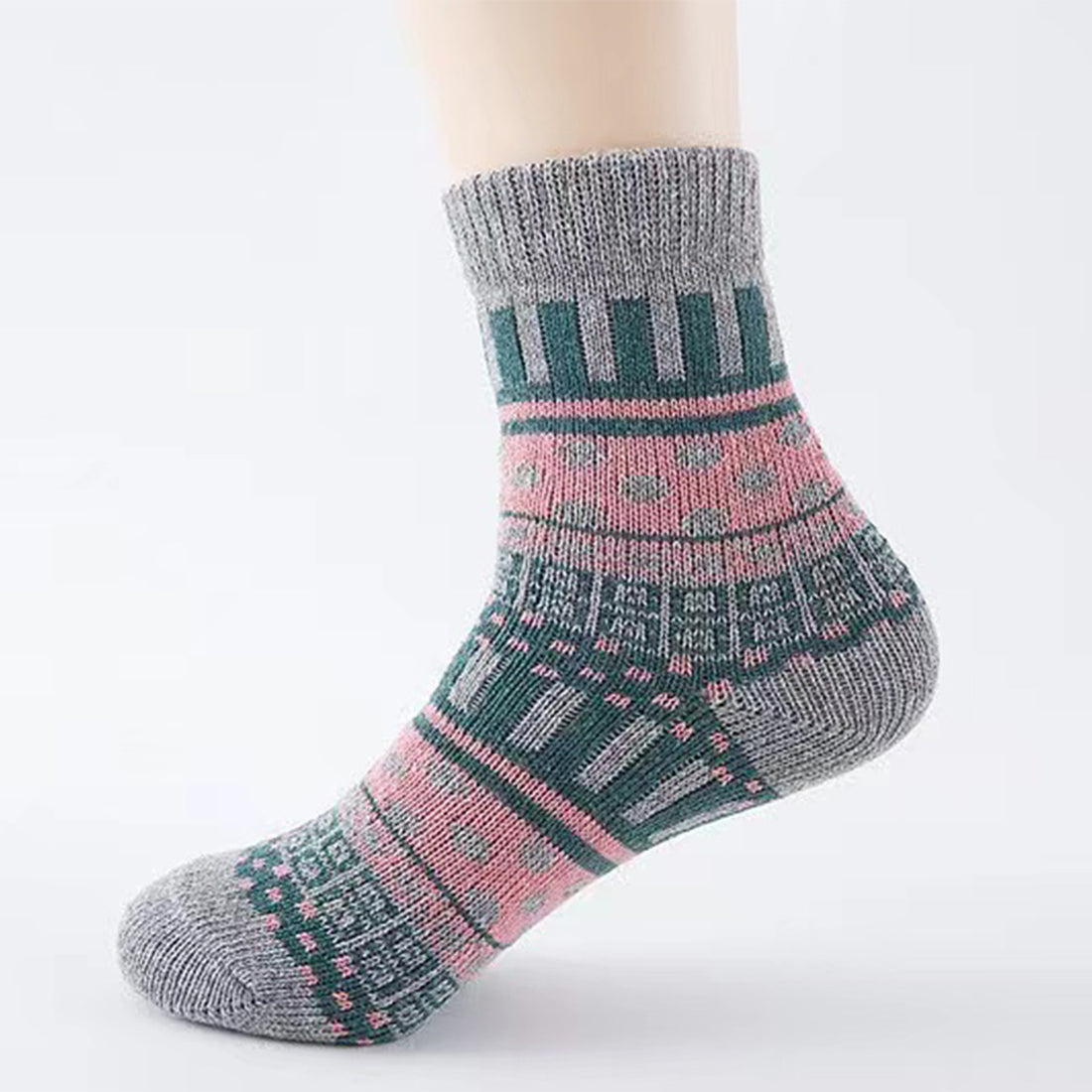 Thick Warm Wool Dot Ethnic Socks