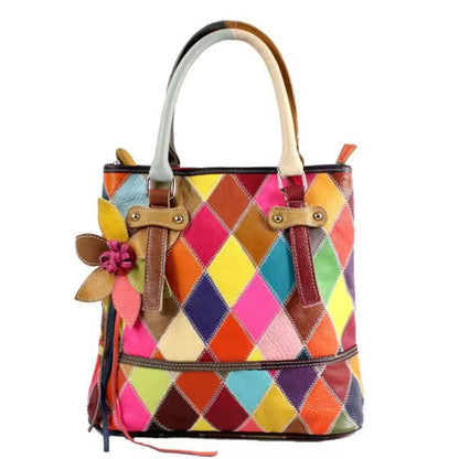 Female Square Color Matching Fashion Handbag