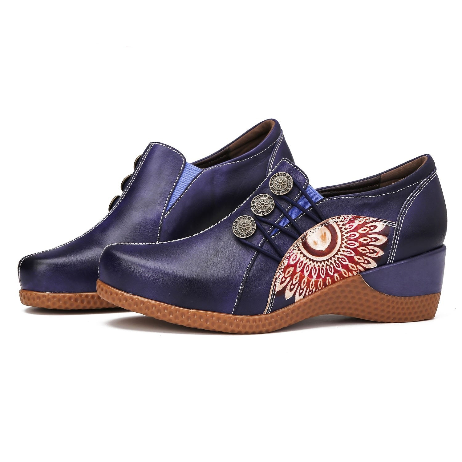 French-Inspired Hand-Painted Leather Shoes