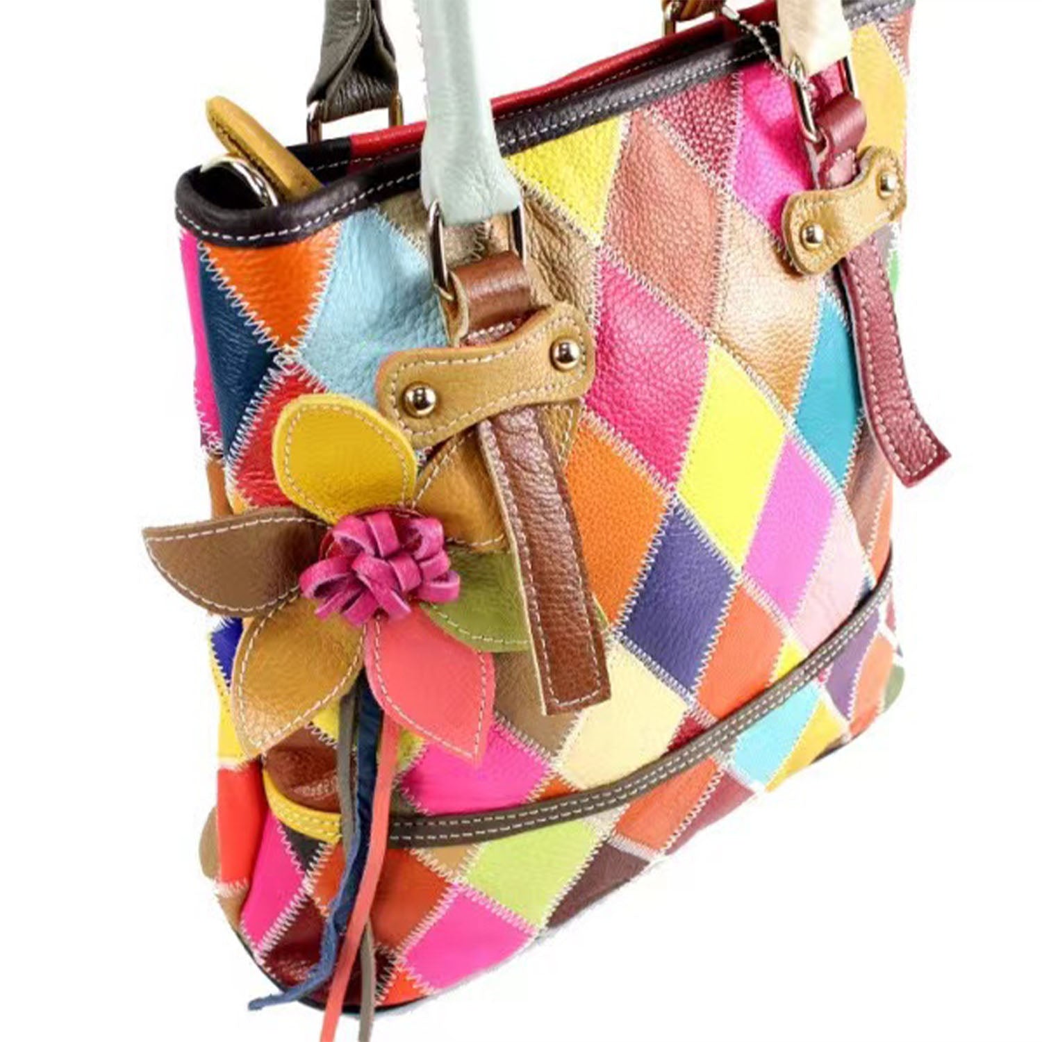 Female Square Color Matching Fashion Handbag