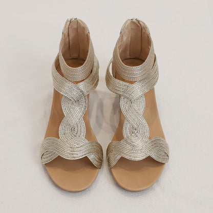 Sandalias de cuñas suaves de moda bohemia