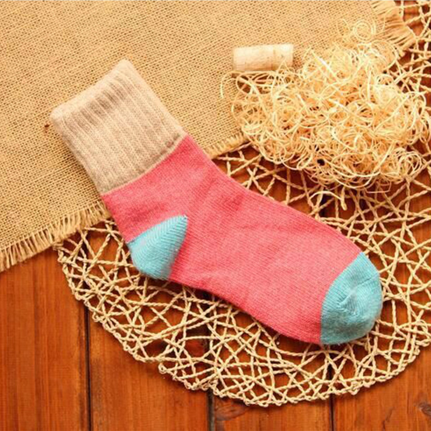 Color Stitching Thickened Warm Socks