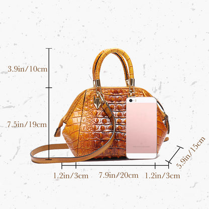 Vintage Leather Fashion Crocodile Pattern Shell Bag