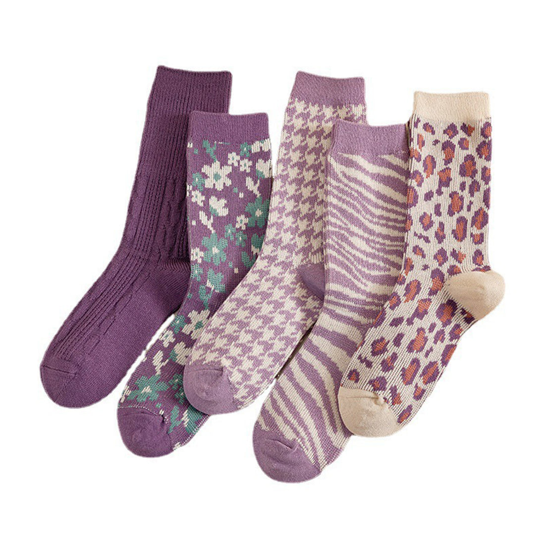 Warm Purple Combination Cotton Socks