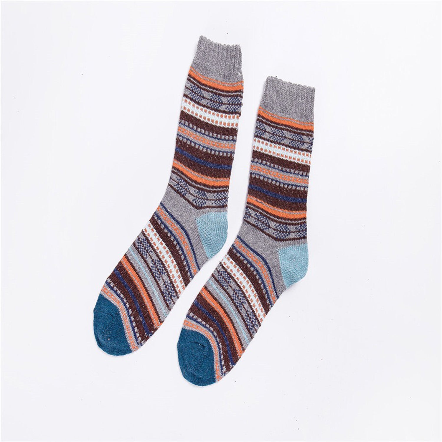 Vintage Warm Thick Stripe Socks(5 Colors)