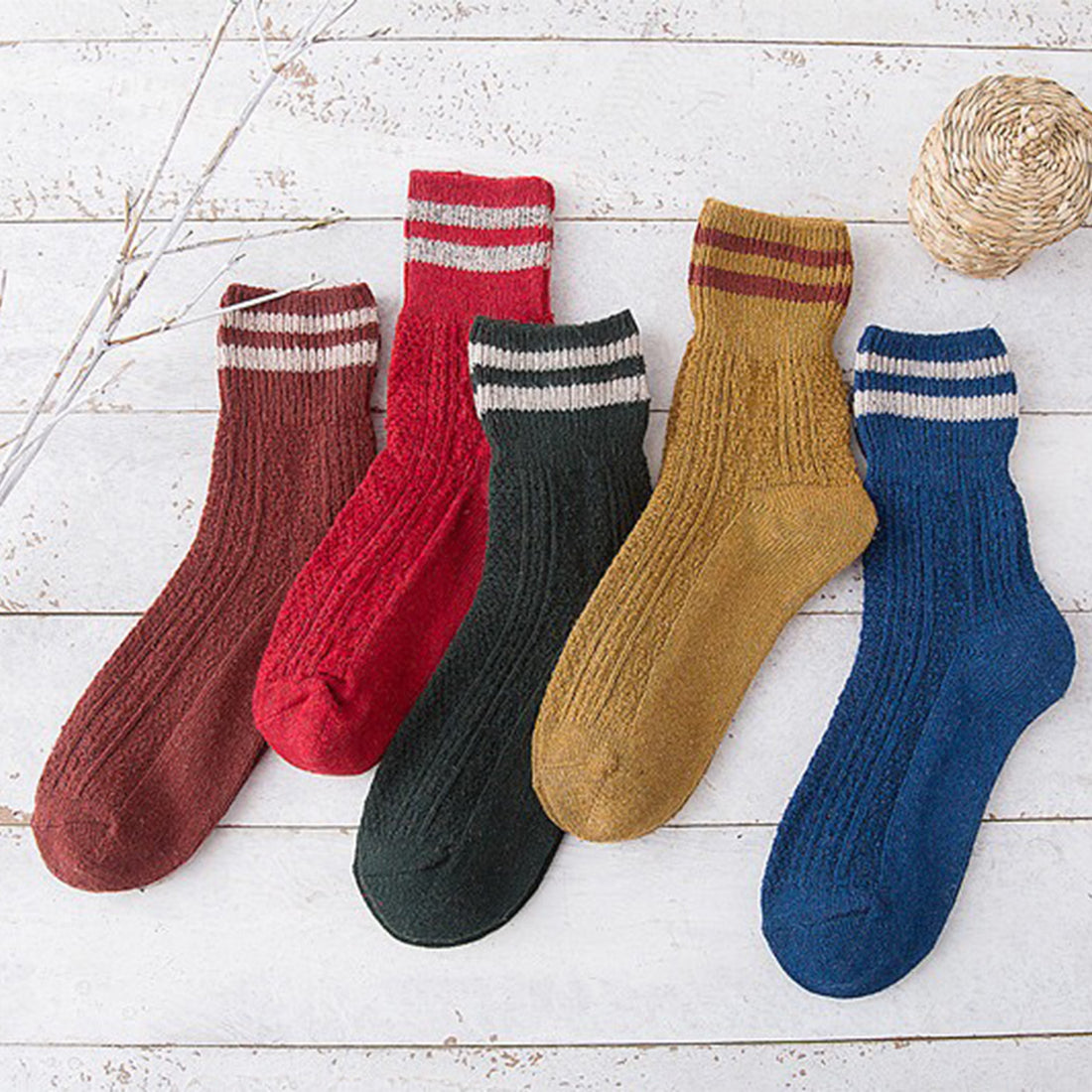 Vintage Blended Simple Comfortable Warm Socks