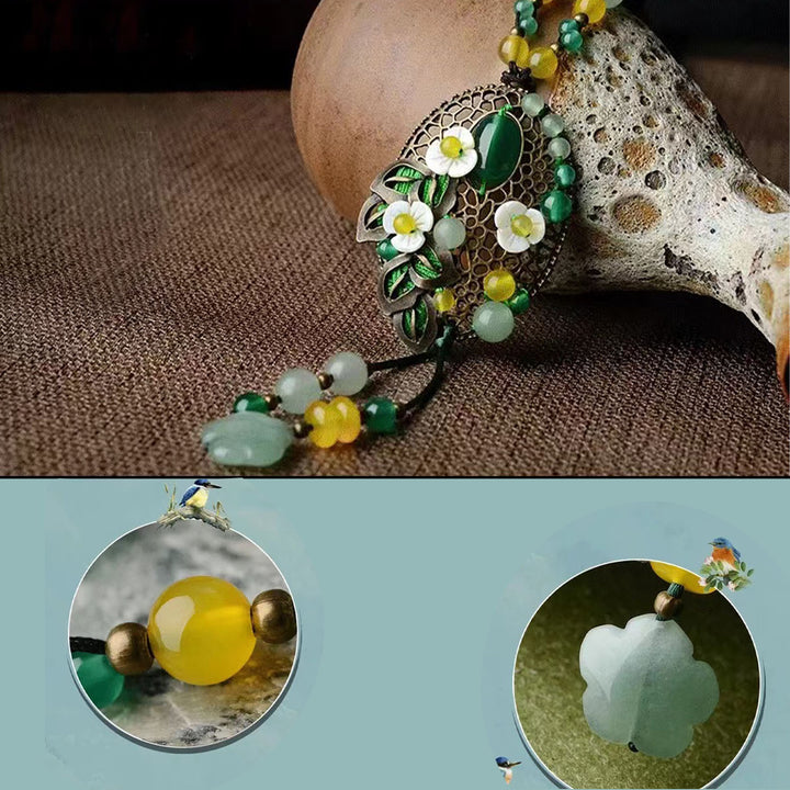 Vintage Agate Tassel Necklace