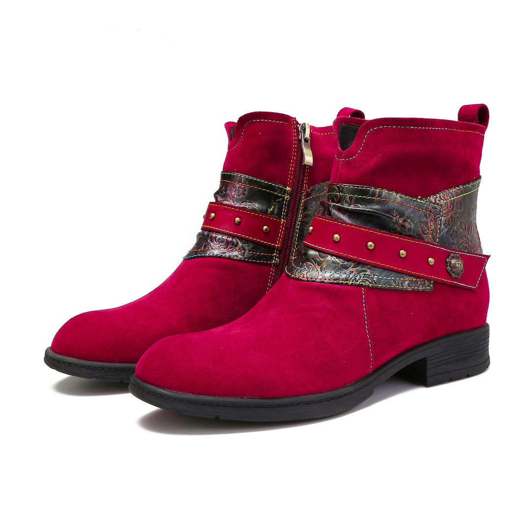 Cozy Genuine Leather Flat Boots