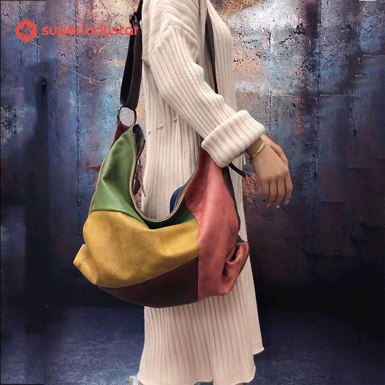 Female Color Matching Fashion Crossbody Bag