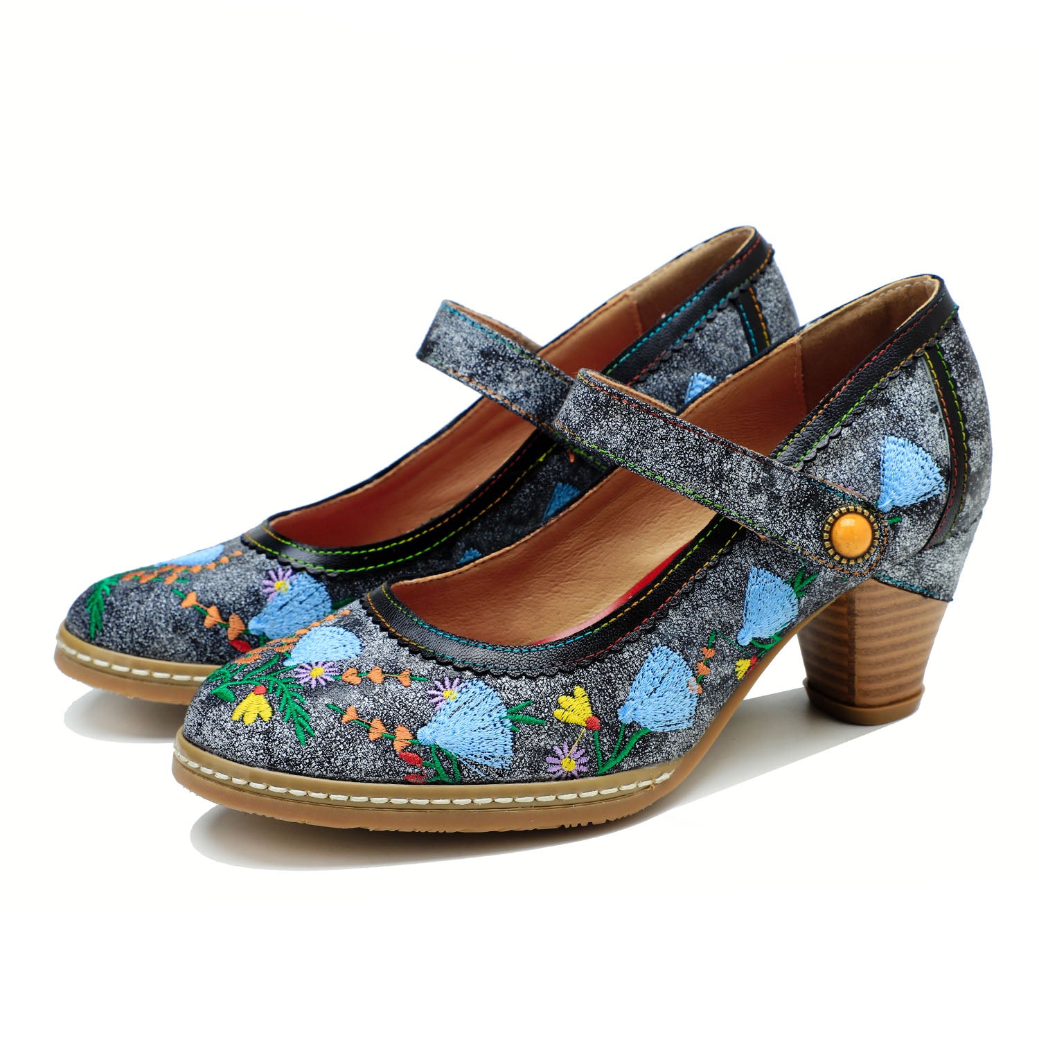 Retro Hand-Painted Artisan Elegant Pumps