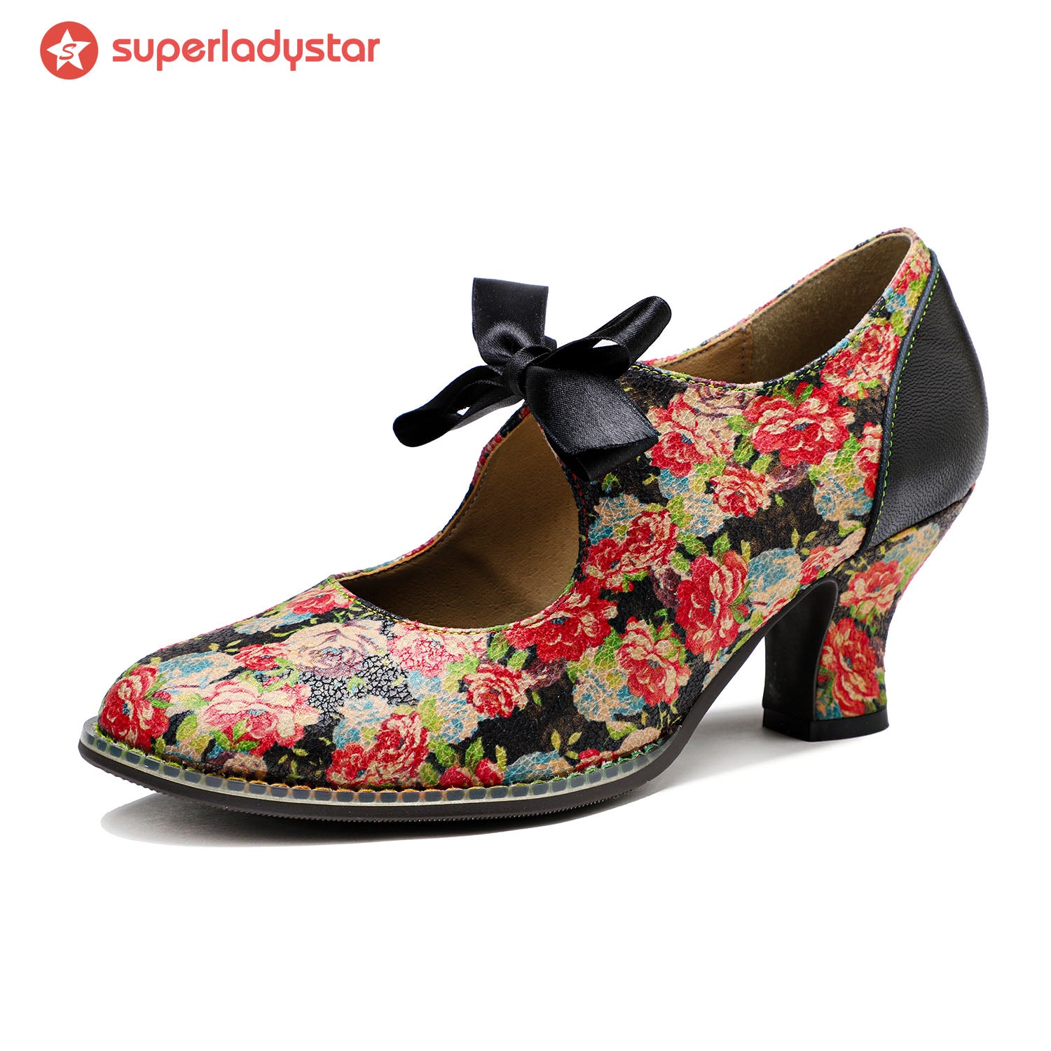 Hand-Painted Floral Laces Elegant Pumps