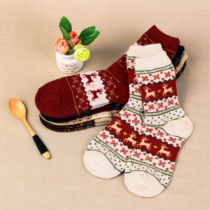 Wool Soft Christmas Deer Socks