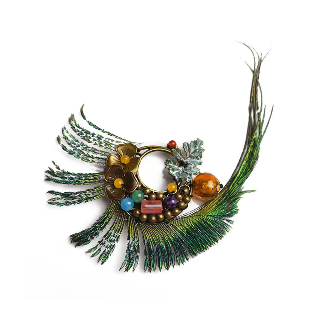 Vintage Peacock Feather Corsage