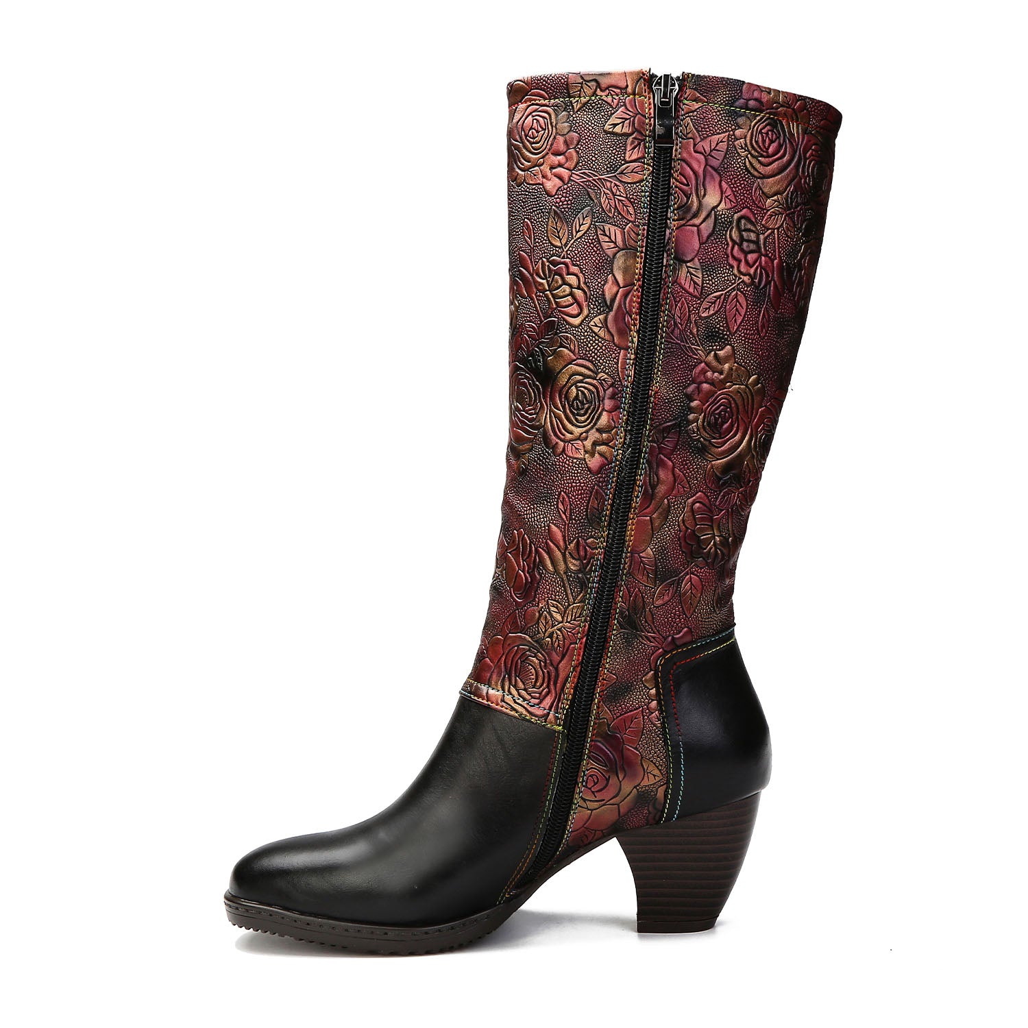 Botas feitas à mão estampadas retrô