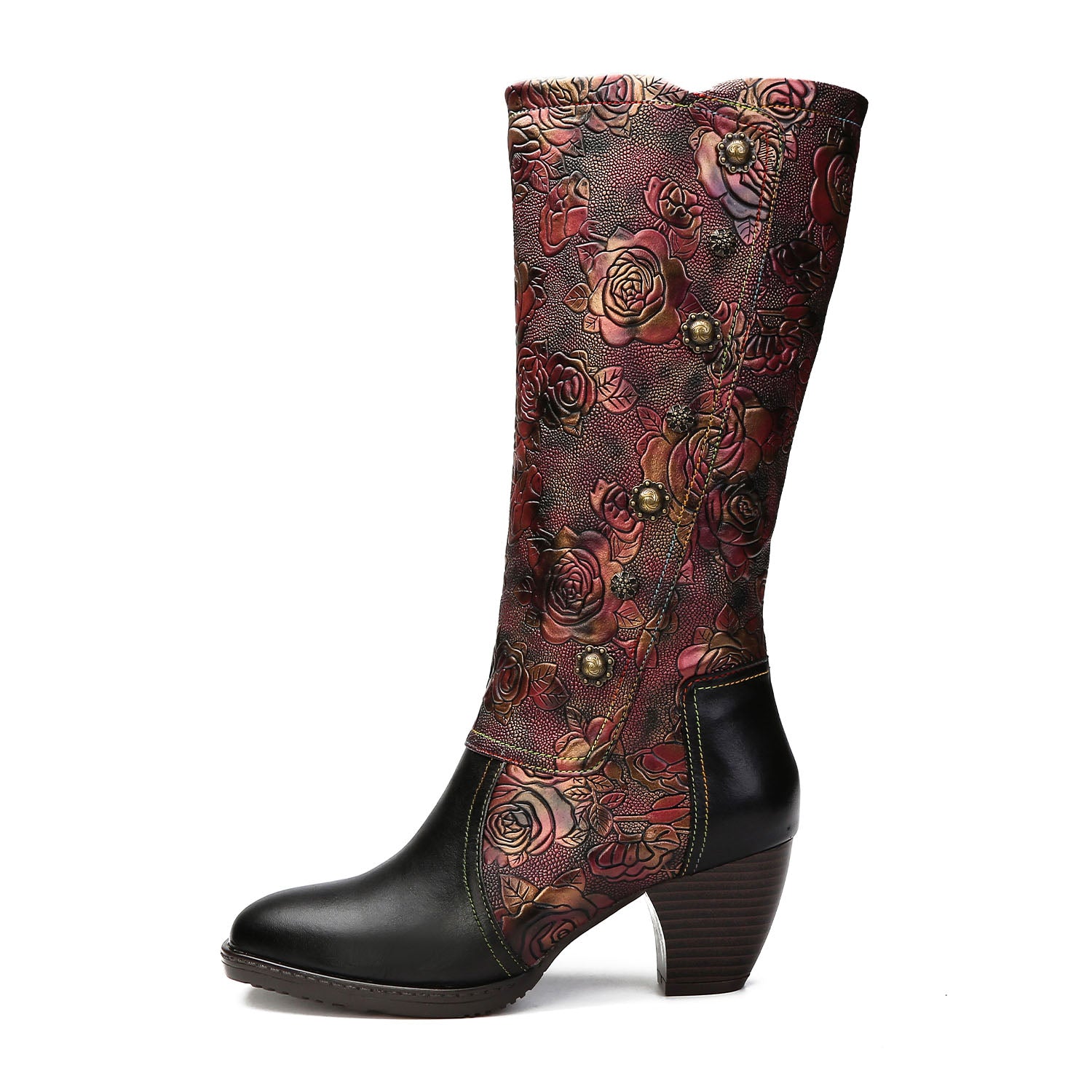 Botas feitas à mão estampadas retrô