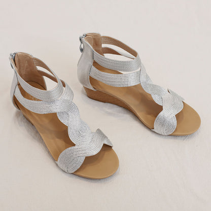 Sandalias de cuñas suaves de moda bohemia