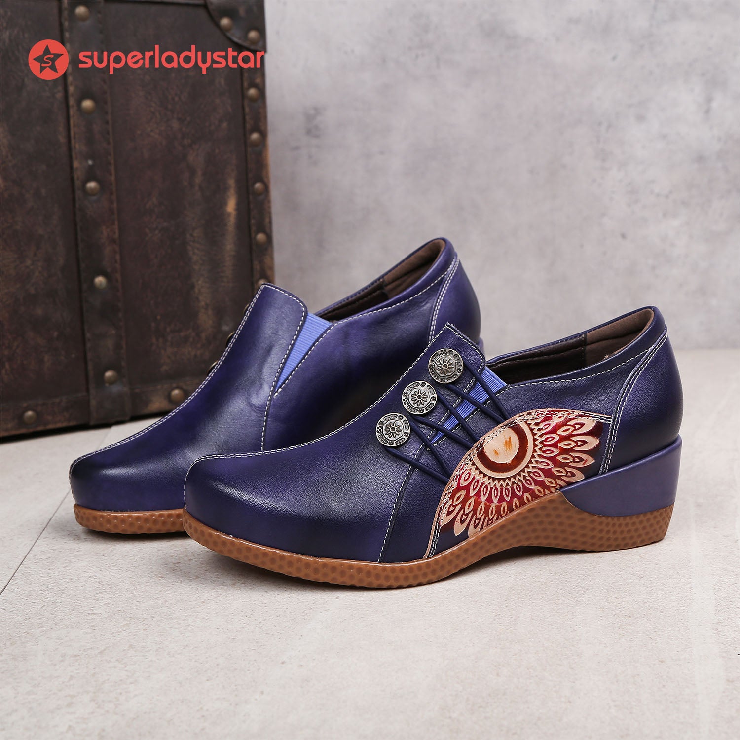 French-Inspired Hand-Painted Leather Shoes