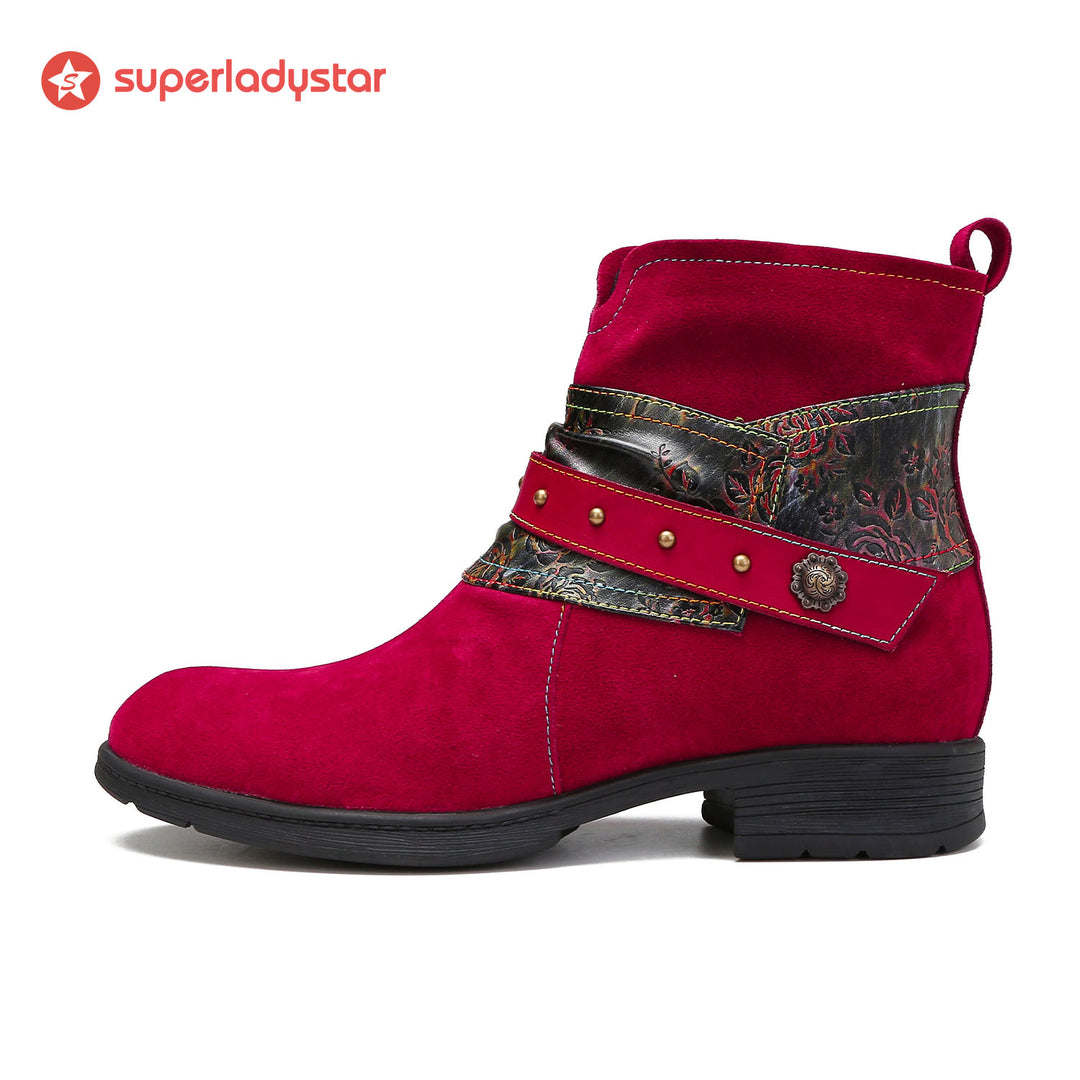 Cozy Genuine Leather Flat Boots