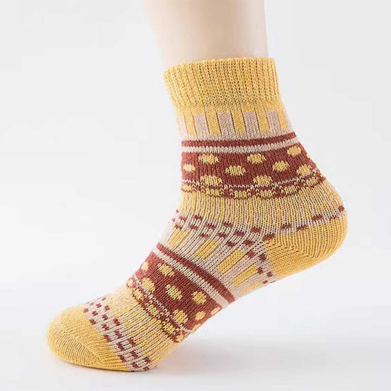 Thick Warm Wool Dot Ethnic Socks