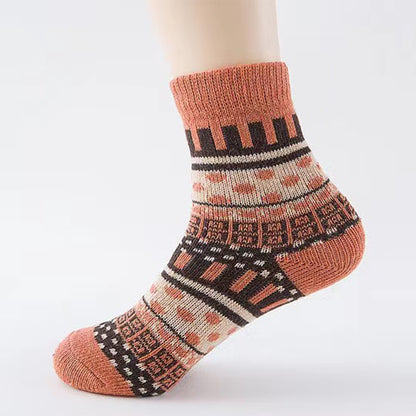 Thick Warm Wool Dot Ethnic Socks