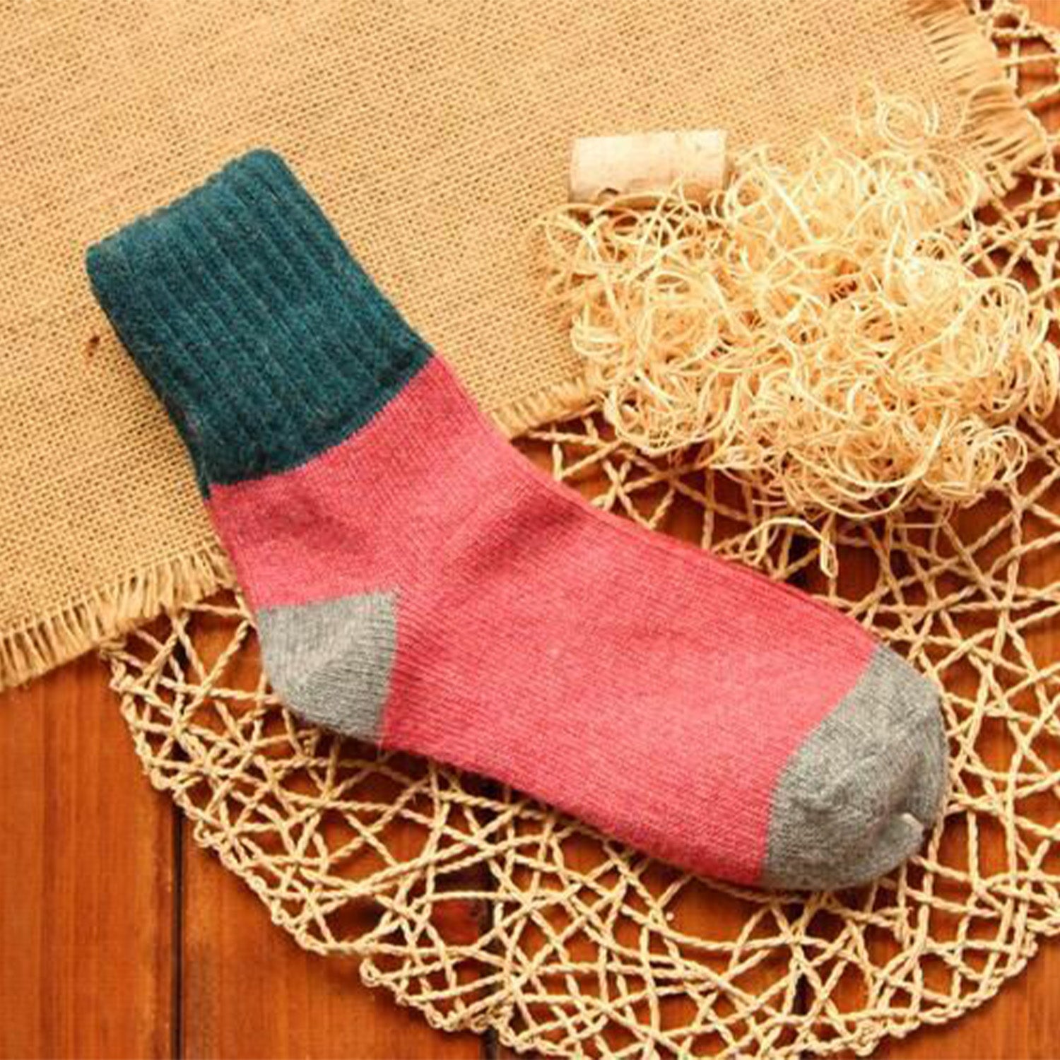 Color Stitching Thickened Warm Socks