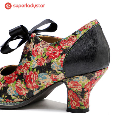 Hand-Painted Floral Laces Elegant Pumps