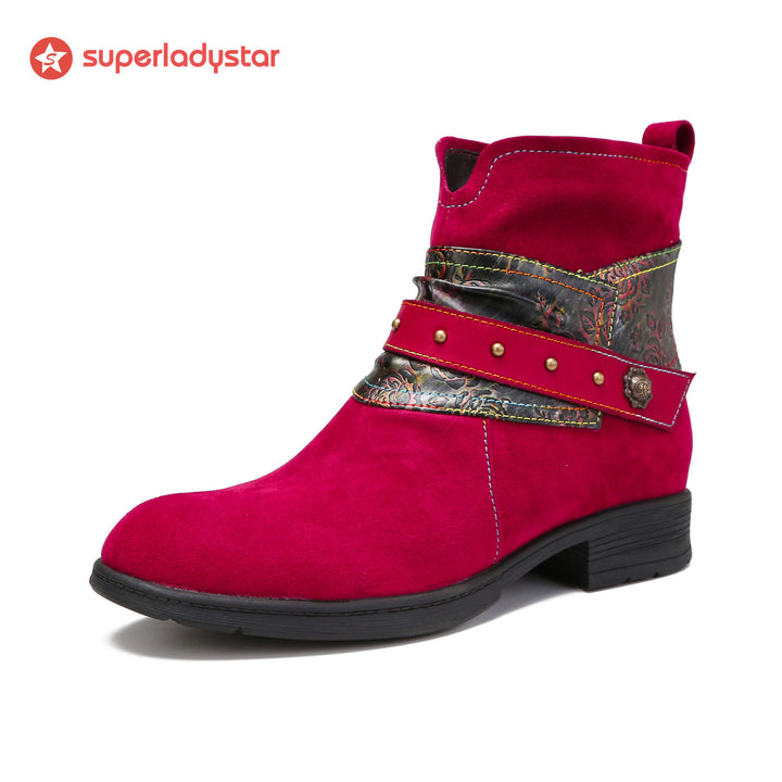 Cozy Genuine Leather Flat Boots