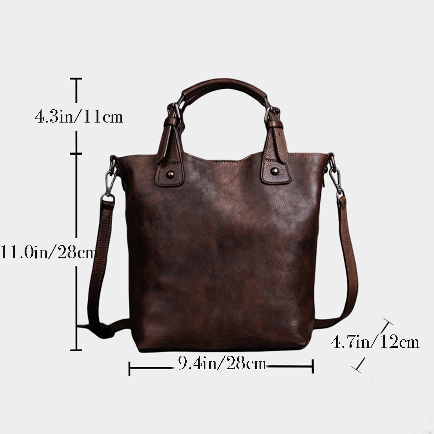 Sac en cuir doux et durable à la main rétro