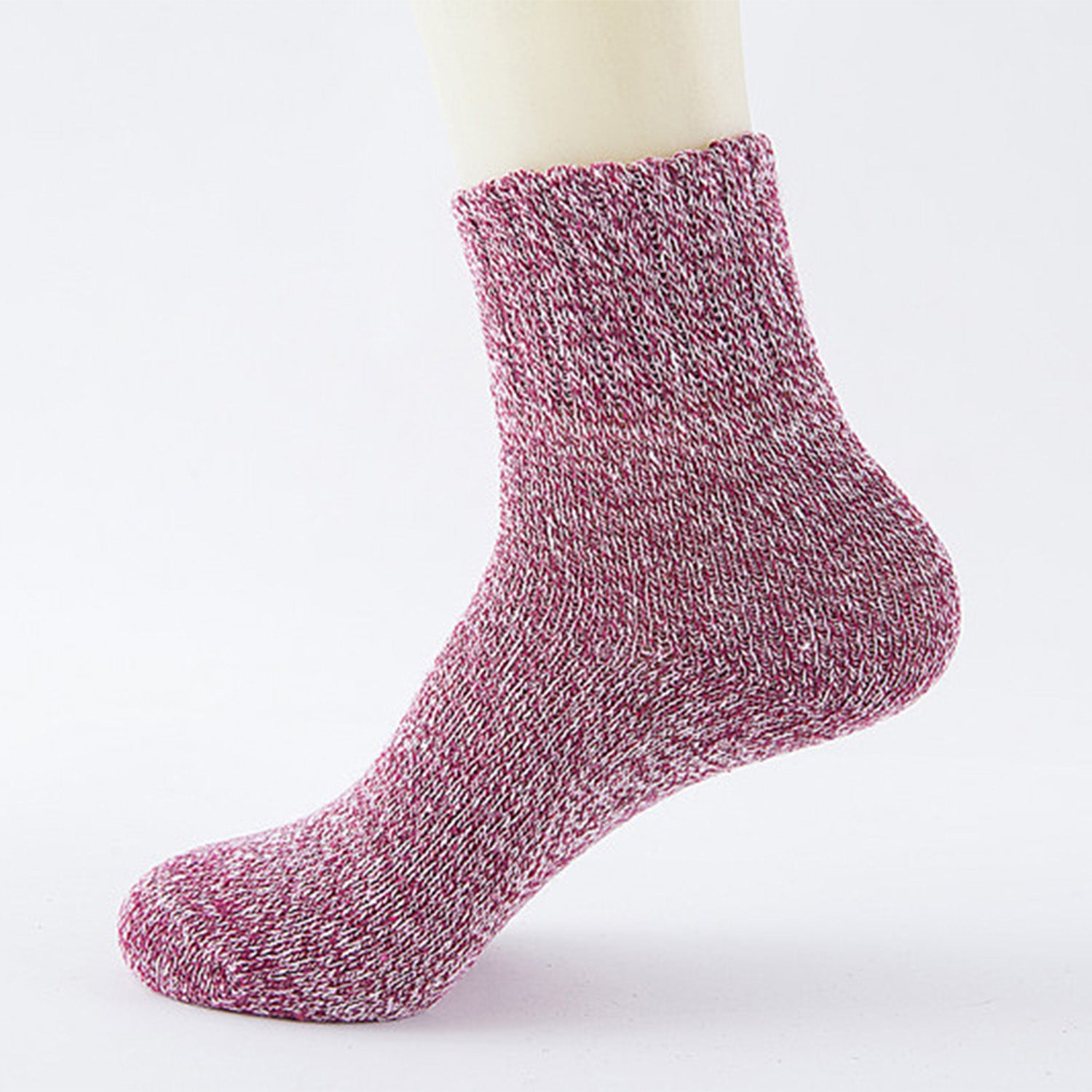 Chaussettes en laine chaudes épaisses de couleur pure